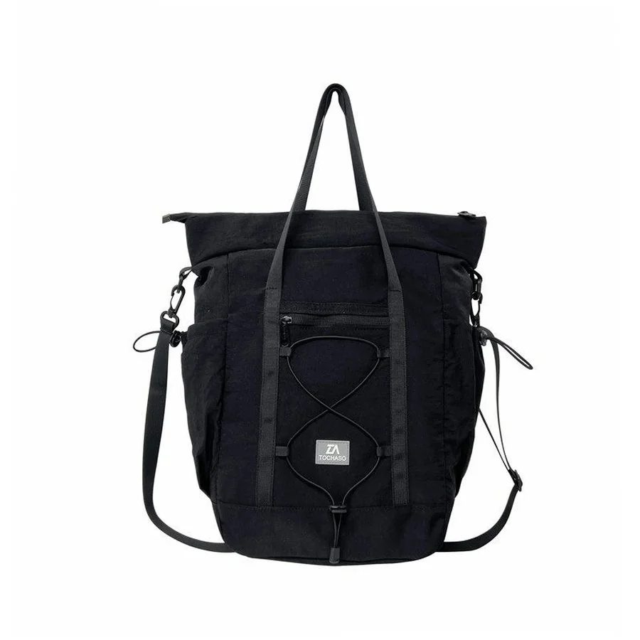 Tall Zip-Top Tote with Crossed Front Cord FKS-017 by Feima Bag