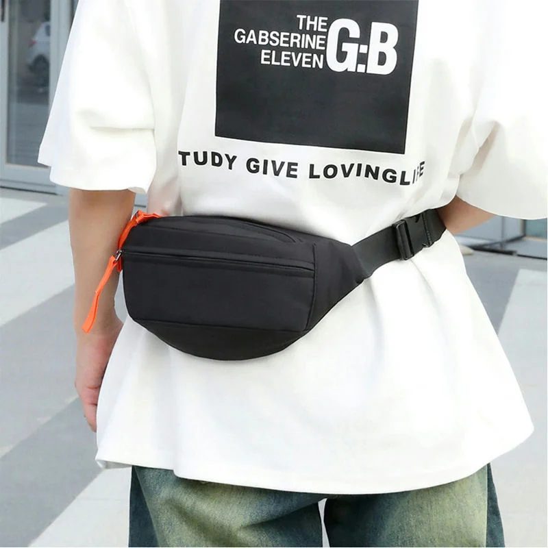 Curved belt bag with two front zip levels FE-095 by Feima Bag