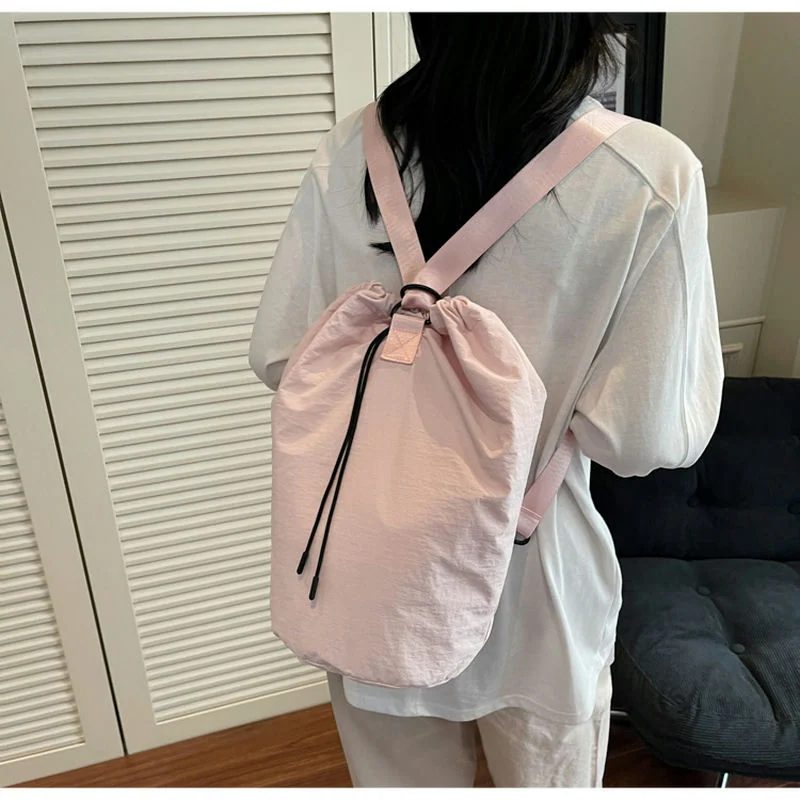Drawstring Bucket Backpack with Broad Webbing Straps FS-027 by Feima Bag