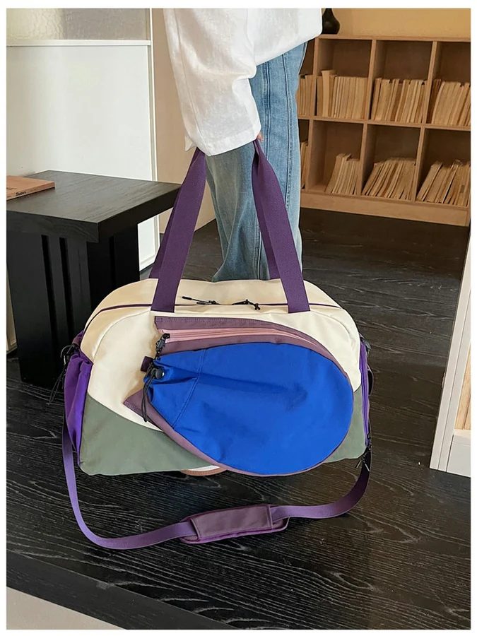 Colour-Block Sports Duffel with a Shoe End Pocket FS-031 by Feima Bag