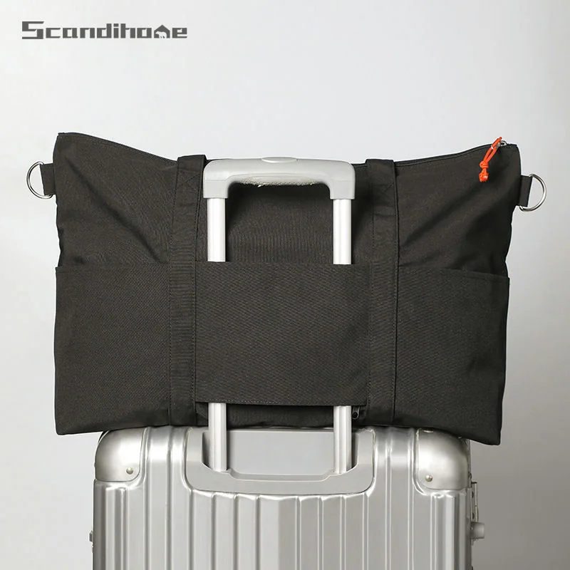 Travel Tote with Outside Pockets and Contrast Strap FC-057 by Feima Bag