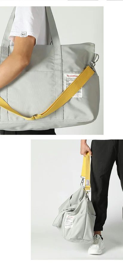 Travel Tote with Outside Pockets and Contrast Strap FC-057 by Feima Bag