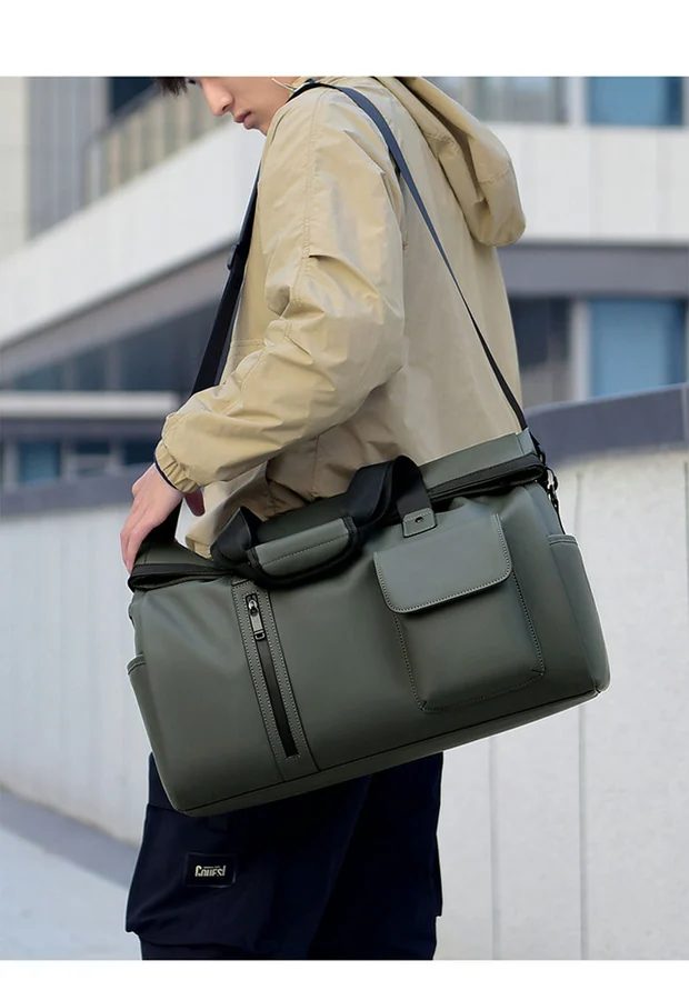 Soft PU Travel Bag with Front Flap Pocket FC-081 by Feima Bag