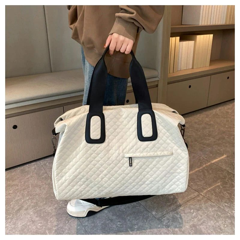 Quilted Travel Tote with Shoulder Strap FC-086 by Feima Bag