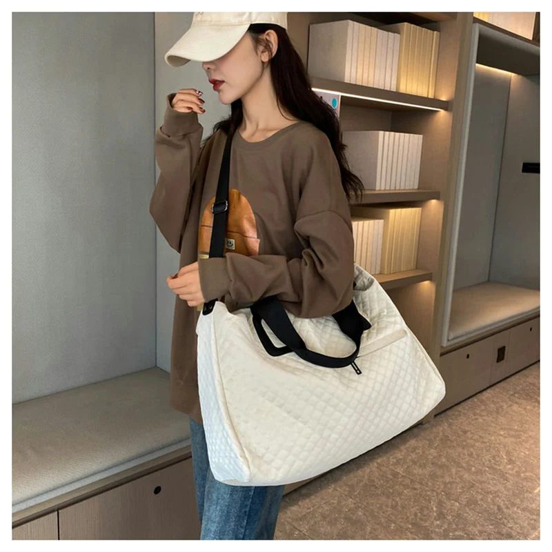 Quilted Travel Tote with Shoulder Strap FC-086 by Feima Bag