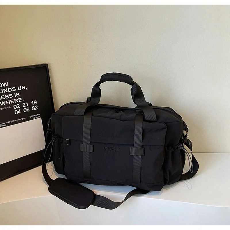 Black Duffel Bag with Webbing Straps FC-096A by Feima Bag