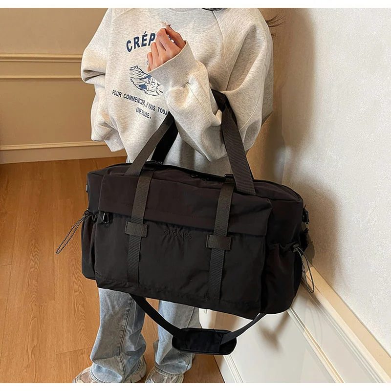 Black Duffel Bag with Webbing Straps FC-096A by Feima Bag