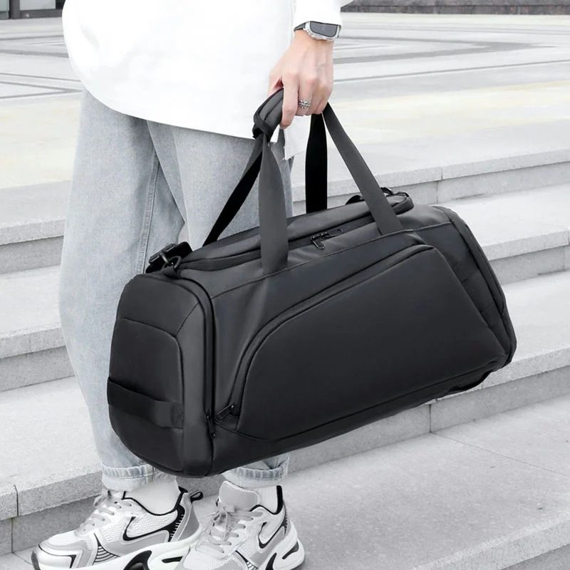 Curved-Zip Duffel with an End Shoe Pocket FC-108 by Feima Bag