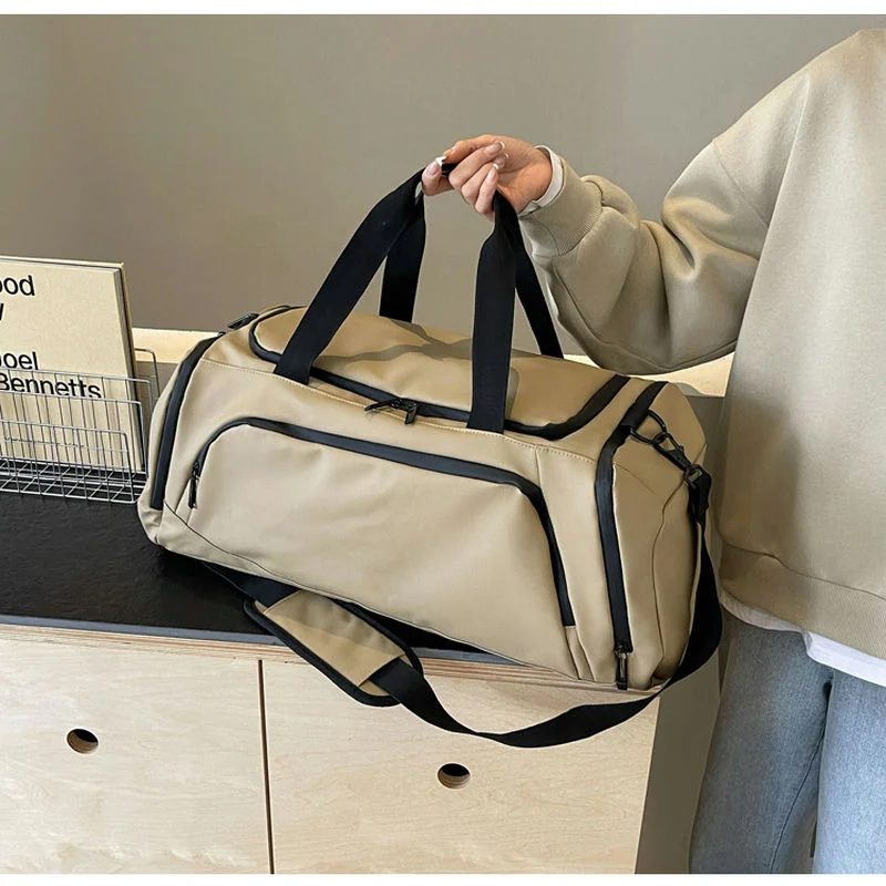 Curved-Zip Duffel with an End Shoe Pocket FC-108 by Feima Bag