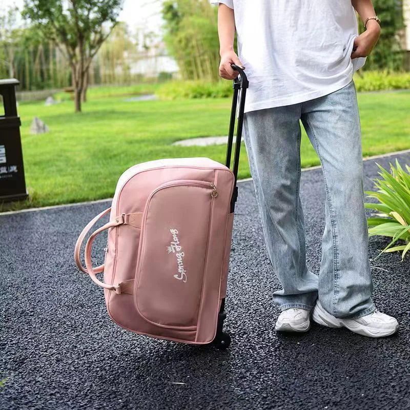 Wheeled travel bag with curved front zip pocket FTC-002 by Feima Bag