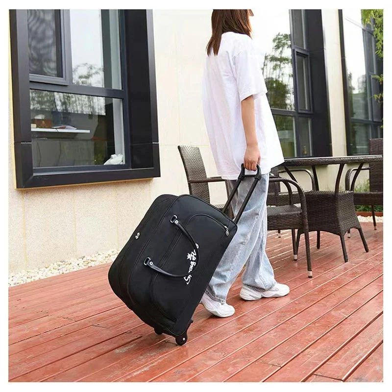 Wheeled travel bag with curved front zip pocket FTC-002 by Feima Bag