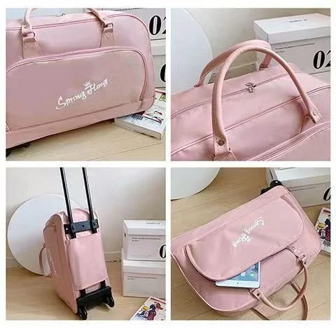 Wheeled travel bag with curved front zip pocket FTC-002 by Feima Bag