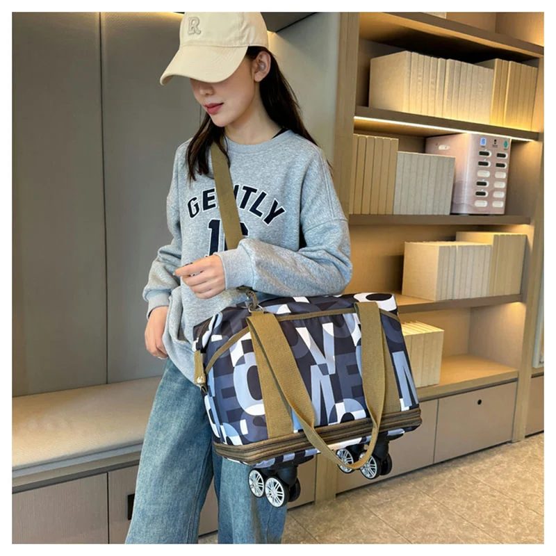 Expandable Printed Travel Tote with Wheels FTC-004 by Feima Bag