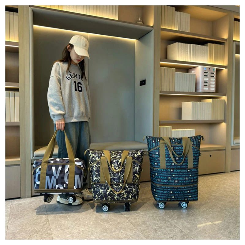 Expandable Printed Travel Tote with Wheels FTC-004 by Feima Bag