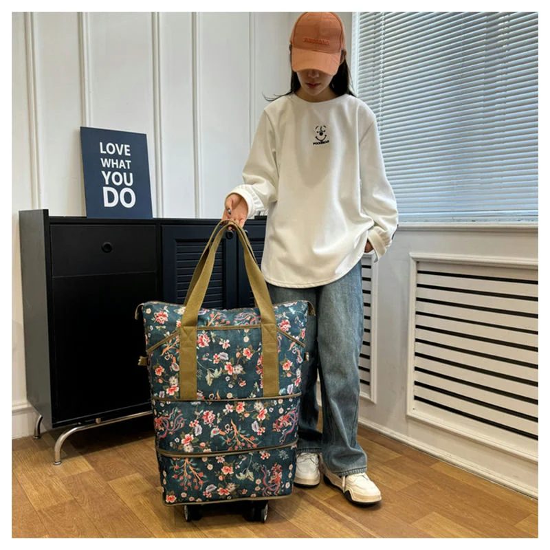 Expandable Printed Travel Tote with Wheels FTC-004 by Feima Bag
